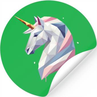Discover Geometric Unicorn - Modern Elegance Stickers
