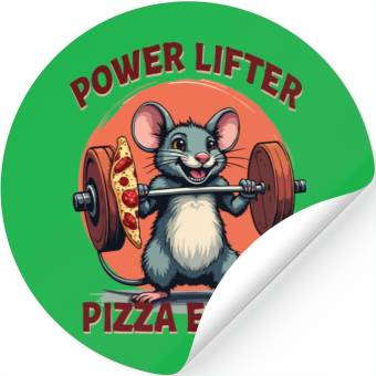 Discover Power Lifter Pizza Eater Stickers