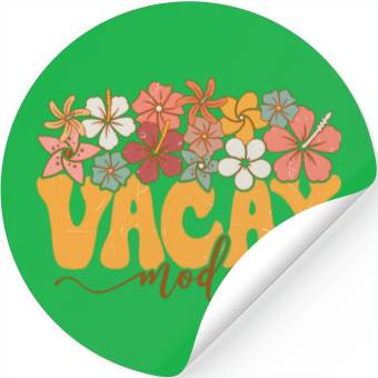 Discover Vacay Modc Floral Typography Stickers