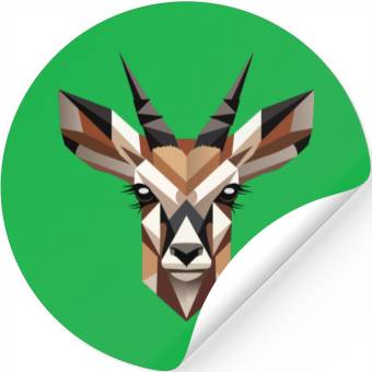 Discover Geometric Antelope Head - Elegance and Wilderness Stickers
