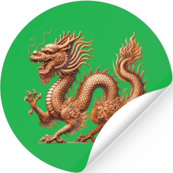 Discover gold dragon Stickers