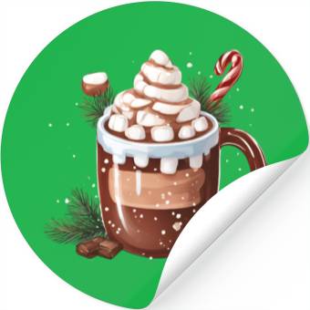 Discover Festive Hot Chocolate with Marshmallows Stickers