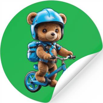 Discover Cycling bear Stickers