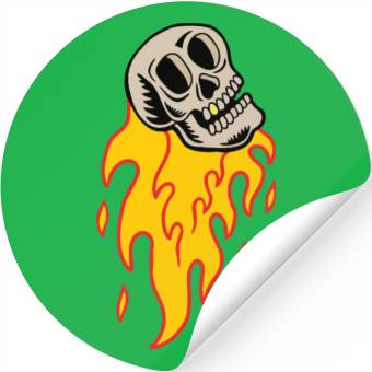 Discover skull power retro Stickers design