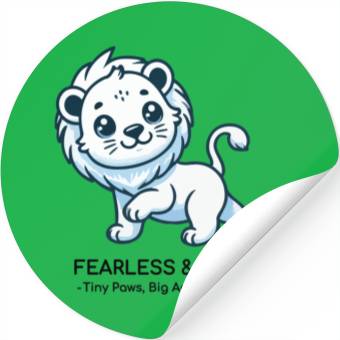 Discover Fearless lion cub Stickers