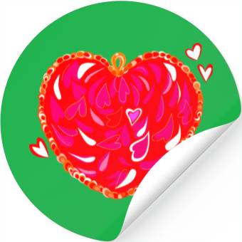 Discover Red Heart Stickers