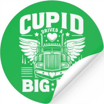 Discover Cupid Drives a Big Rig Stickers