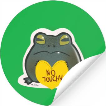 Discover NO Touchy! Grumpy toad. Stickers