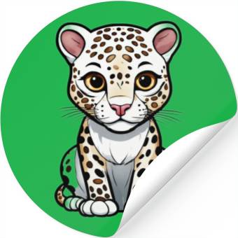 Discover Cute Cartoon Leopard Cub Stickers