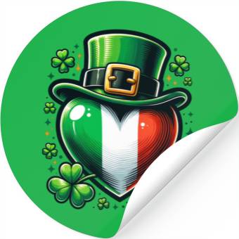 Discover Shamrock Heart Hat Love Stickers