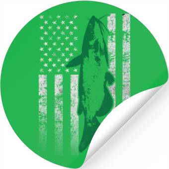Discover American Flag Fish Stickers