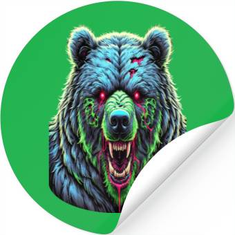 Discover 7D2D Inspired Neon Zombie Bear Stickers