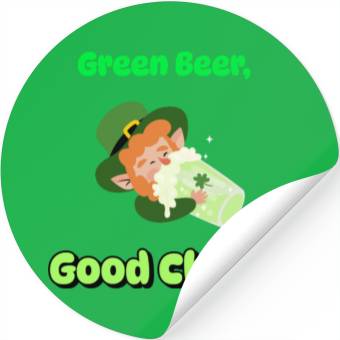 Discover Green Beer Good Cheer Stickers