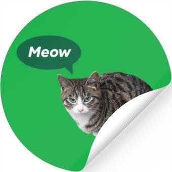 Discover Meow, Cute Cat Design Stickers