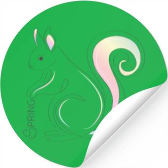 Discover Squirrel Illustration - Spring Inspiration Stickers