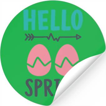 Discover Hello Spring - Spring Design with Easter Eggs Stickers