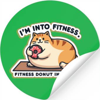 Discover Fitness Cat Stickers