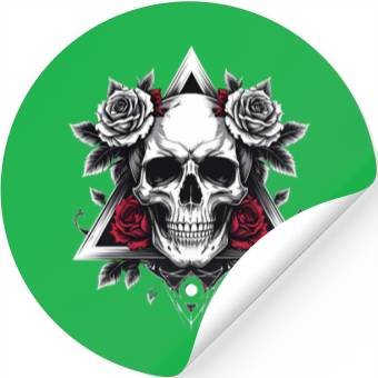 Discover Gothic Skull & Roses Aesthetic Stickers