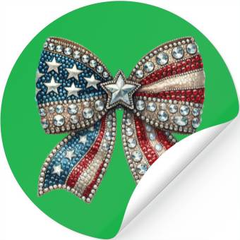 Discover Patriotic Rhinestone Bow Stickers