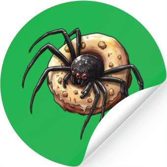 Discover Donut Spider Funny Creative Motif Stickers