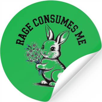 Discover Rage Consumes Me Bunny Stickers