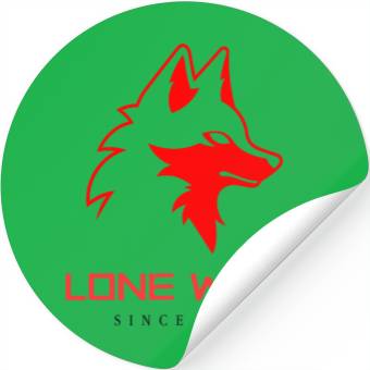 Discover lone wolf red logo Stickers