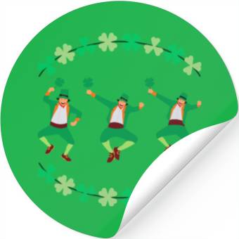 Discover Dancing Leprechauns St Patrick's Day Stickers