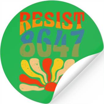 Discover Retro Resistance Sunrise Stickers