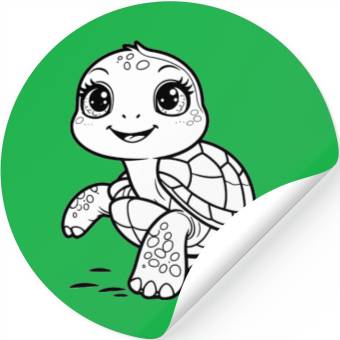 Discover Happy Turtle Coloring Fun Stickers