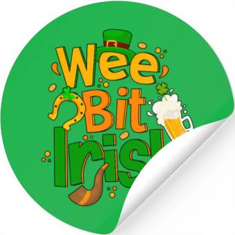 Discover Wee Bit Irish Stickers Drinking Irish Lover