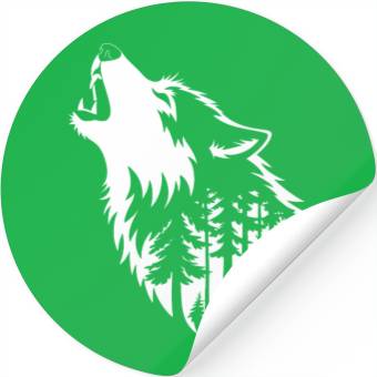 Discover Howling Wolf & Forest Silhouette Stickers