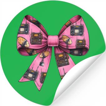 Discover Coquette Bow Ham Radio Pattern Operator Stickers