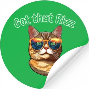 Discover got that rizz cool cat Stickers
