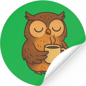 Discover "Coffee First, Hoot Later!" Stickers