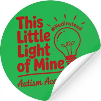 Discover Red Instead Autism Acceptance Lightbulb Design Stickers