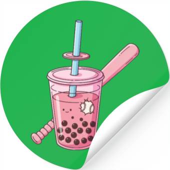 Discover Futuristic Boba Bat Swing Stickers