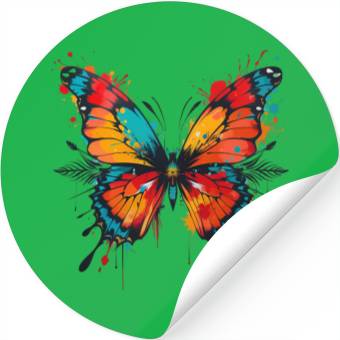 Discover Vibrant Tribal Butterfly Explosion Stickers