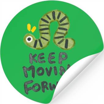 Discover Keep Moving Forwards | Cute Green Bug Stickers