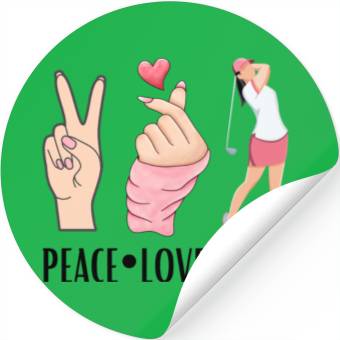 Discover peace love golf Stickers