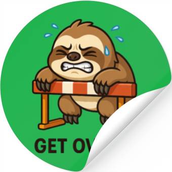 Discover Sloth hurdler quote get over it Stickers