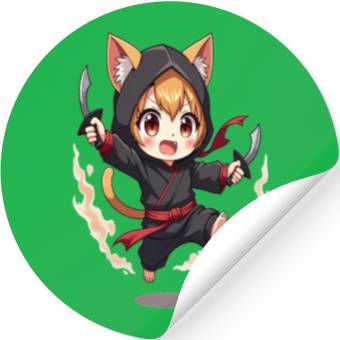 Discover Chibi Ninja Cat Stickers