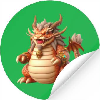 Discover Golden Majesty Dragon Stickers
