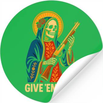 Discover Give'em Hell Gothic Streetwear Stickers