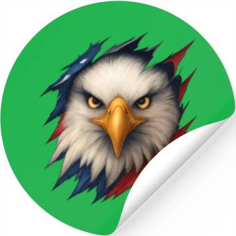 Discover Fierce American Eagle Ripped Design Stickers