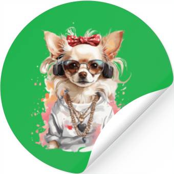 Discover Bling Chihuahua Stickers