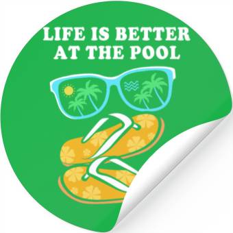 Discover Pool Party Squad Summer Swimming Stickers