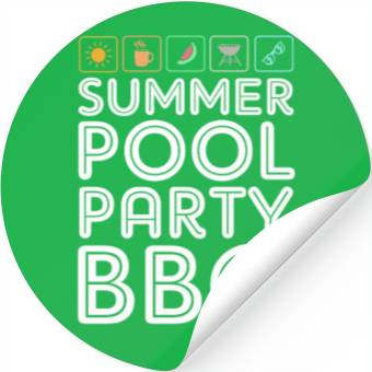 Discover Summer Pool Party BBQ Squad Stickers