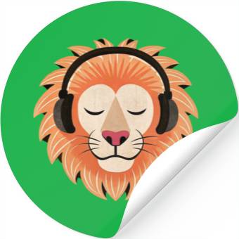 Discover Bass the Vinyl Lion Stickers