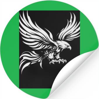 Discover White Tribal Eagle Art Design" Stickers