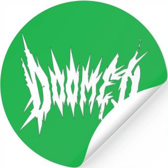 Discover DOOMED, Black, Dark, Sharp, Metal, Gothic, Design Stickers